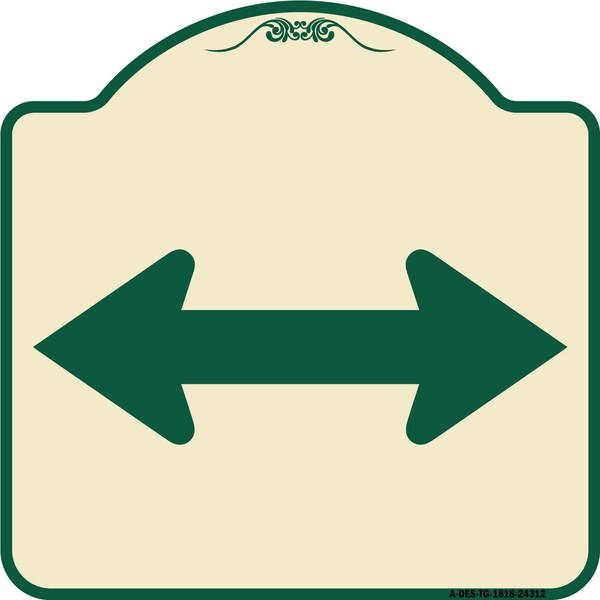 Signmission Bidirectional Arrow Black Heavy-Gauge Aluminum Architectural Sign, 18" x 18", TG-1818-24312 A-DES-TG-1818-24312 - main